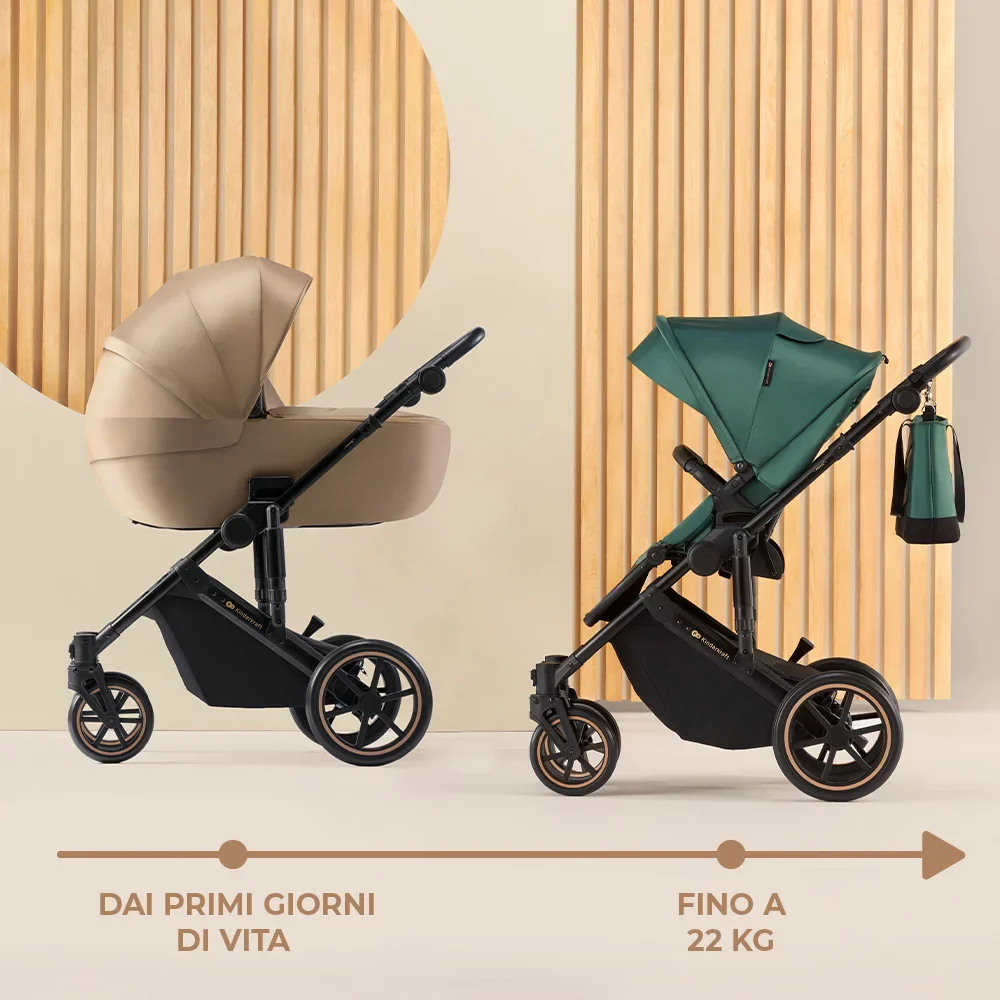 Passeggino Trio PRIME 2 PRO Kinderkraft Dark Green - immagine 8