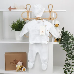 Coordinato Cuoricini 3 pezzi in maglia traforata Mumi