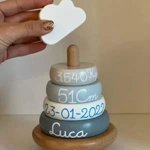 Gioco impilabile Piramide ad anelli BLU personalizzabile