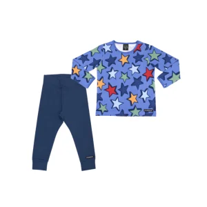 Completo Stelle in cotone organico – Blu