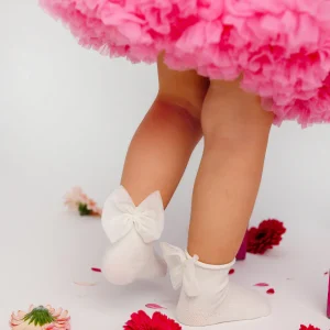 Calze basse con fiocco Panna