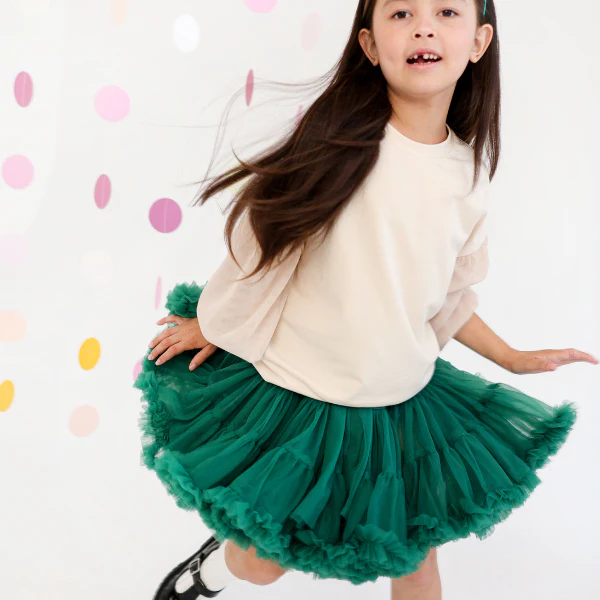 Gonna Ampia in Tulle Dark Green - immagine 3