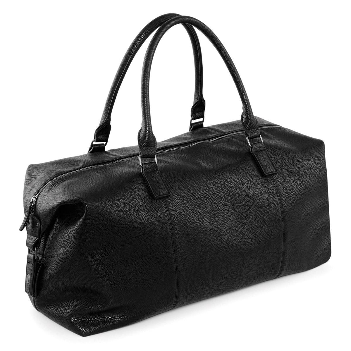 Borsone da viaggio in 100% pelle sintetica, classico ed elegante tasche e zip - immagine 9
