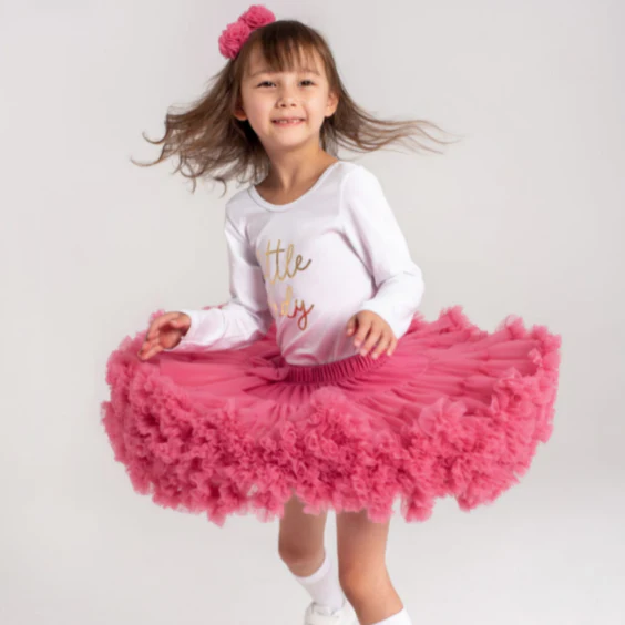 Gonna Ampia in Tulle Lipstick Pink