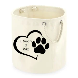 Cesta Porta giochi personalizzata con il nome del tuo Cane