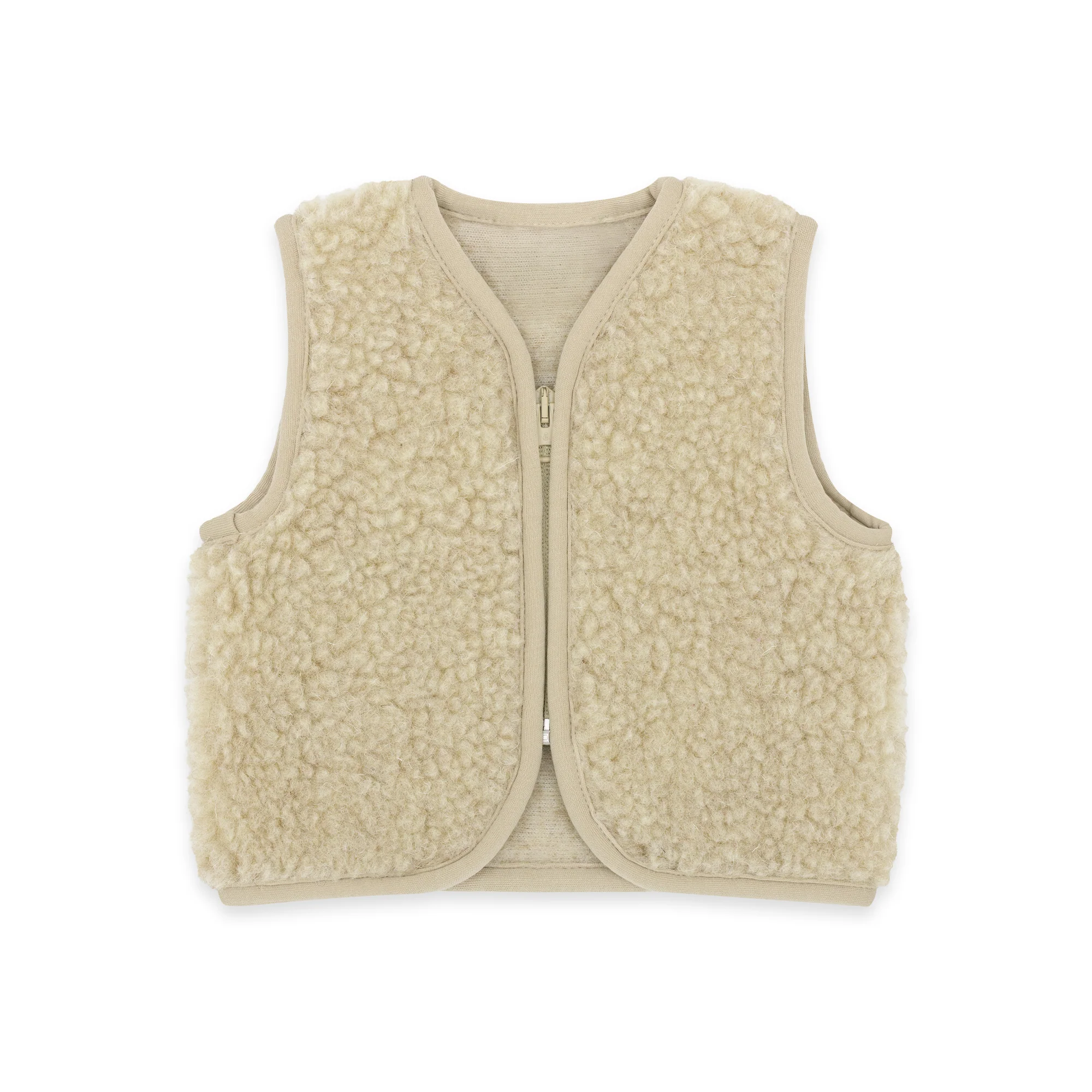 Gilet in lana merino teddy | Essential Beige - immagine 8