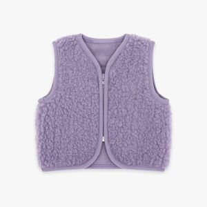 Gilet in lana merino teddy | Essential Lavanda