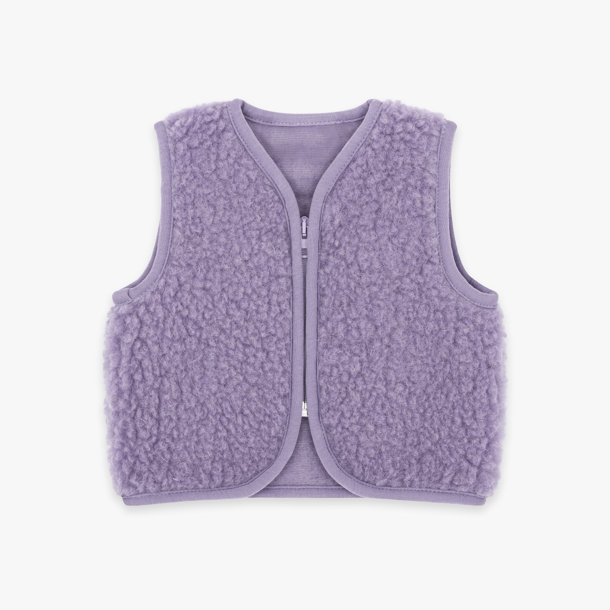 Gilet in lana merino teddy | Essential Lavanda