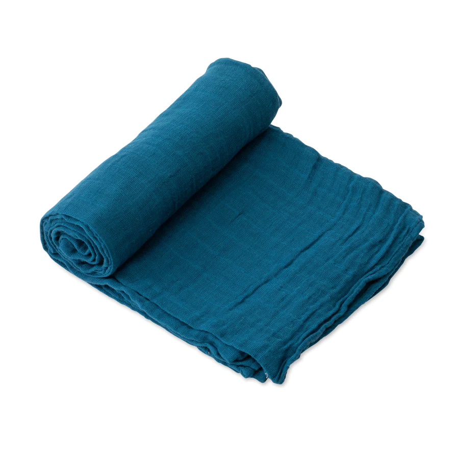 Little Unicorn Mussola 100% cotone Blue Lake