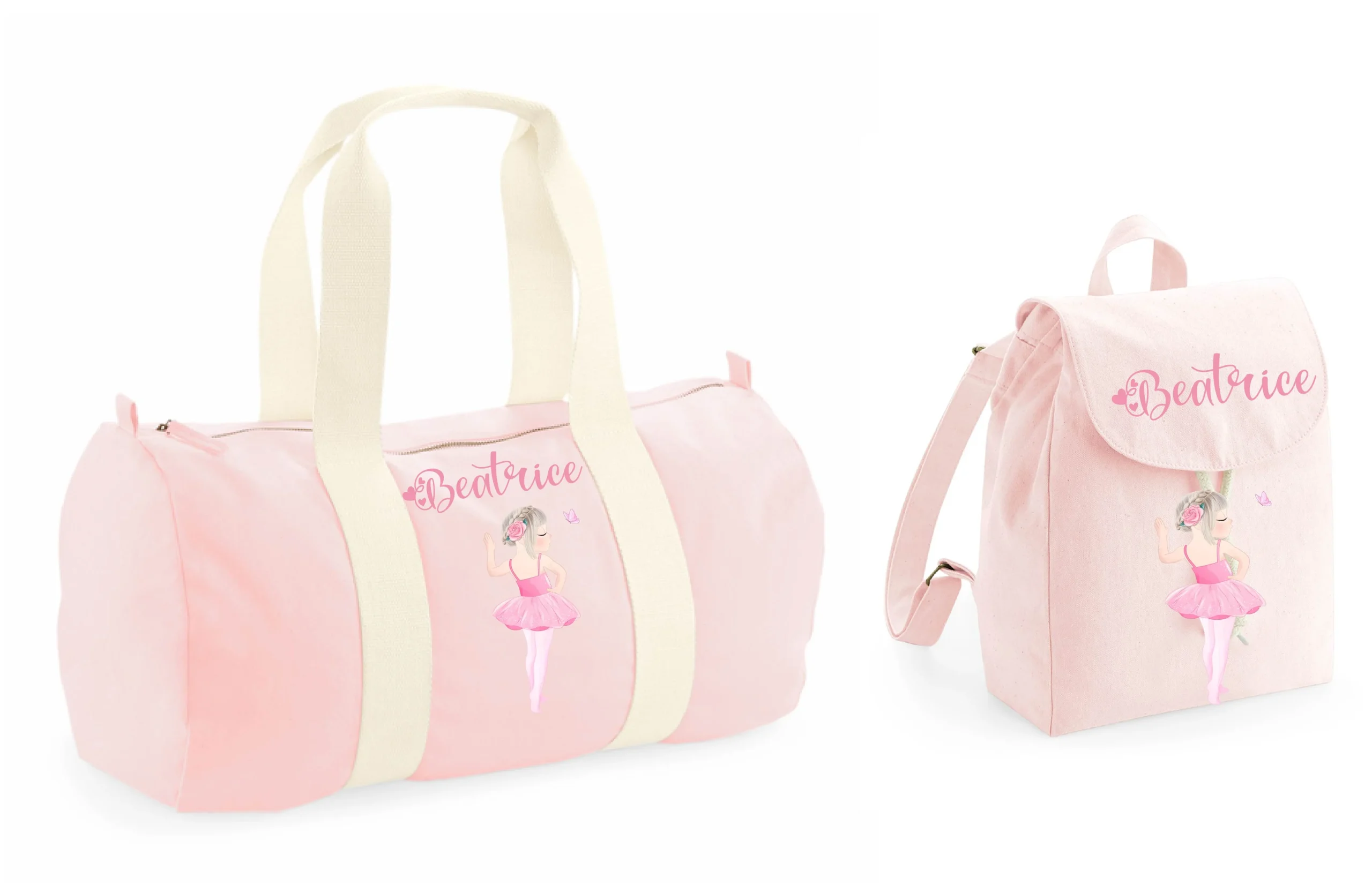 Borsone e zaino in cotone personalizzabile Ballerina danza - immagine 3