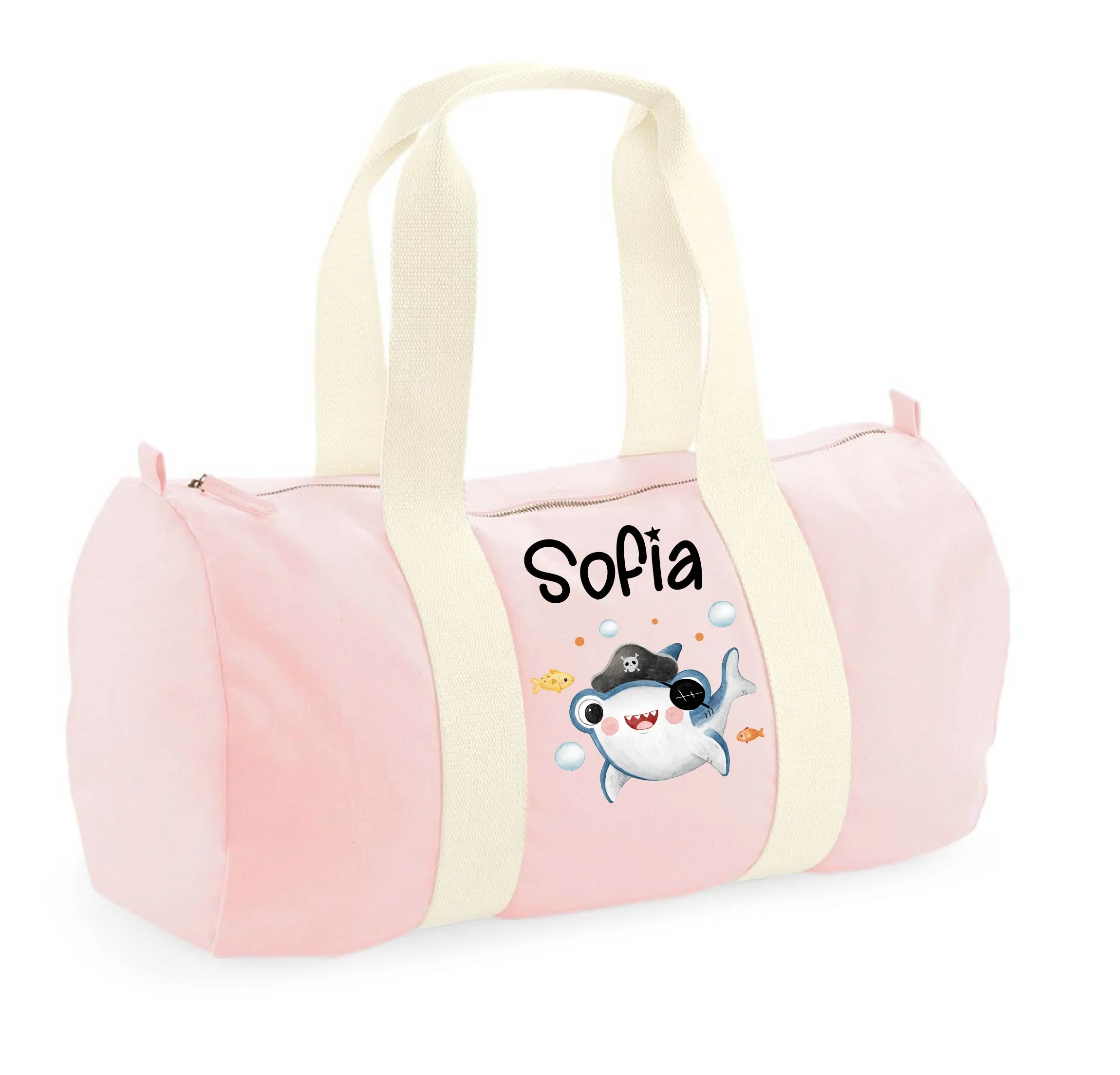 Borsone in cotone canvas personalizzato Baby Shark - immagine 3