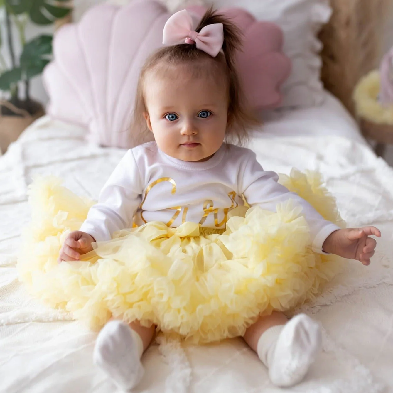 Gonna Ampia in Tulle Giallo - immagine 4