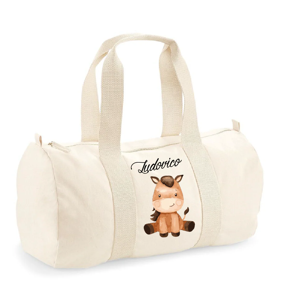Borsone in cotone canvas personalizzato Baby Horse - immagine 2