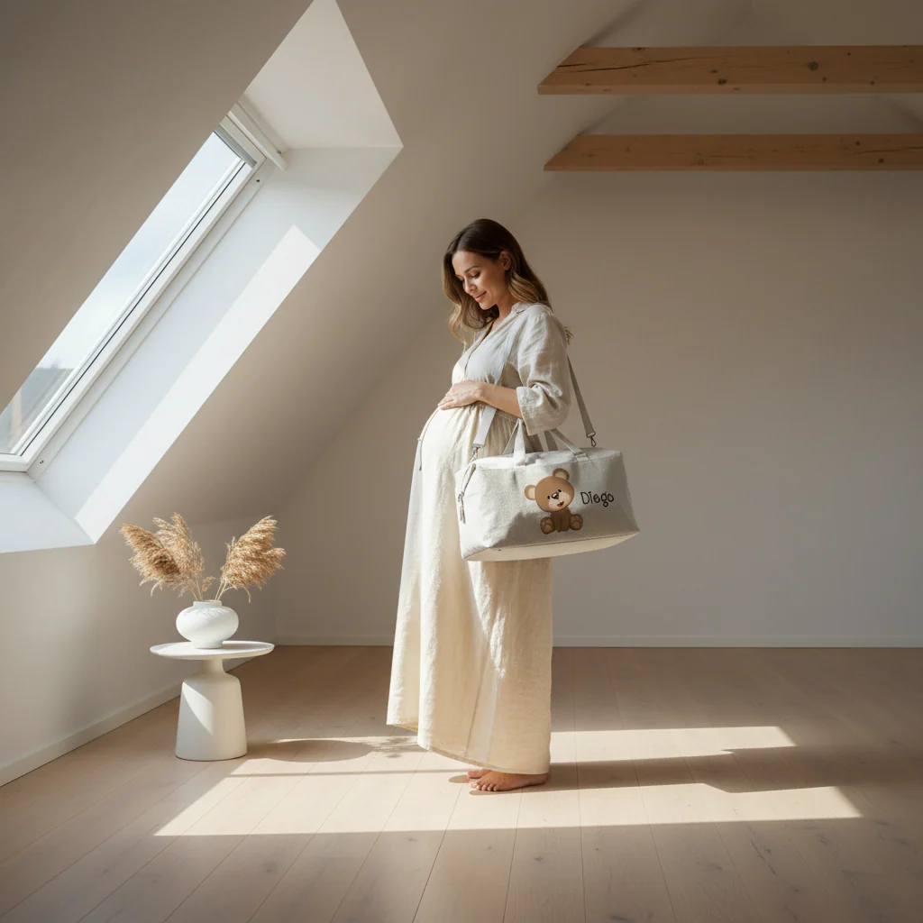 Borsone modello “Mommy” Beige Orsetto - immagine 3