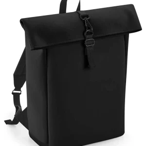 Zaino in tessuto riciclato Roll-Top idrorepellente  Nero