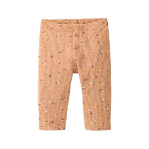 Leggings in cotone bio Fiorellini Beige- People Wear Organic