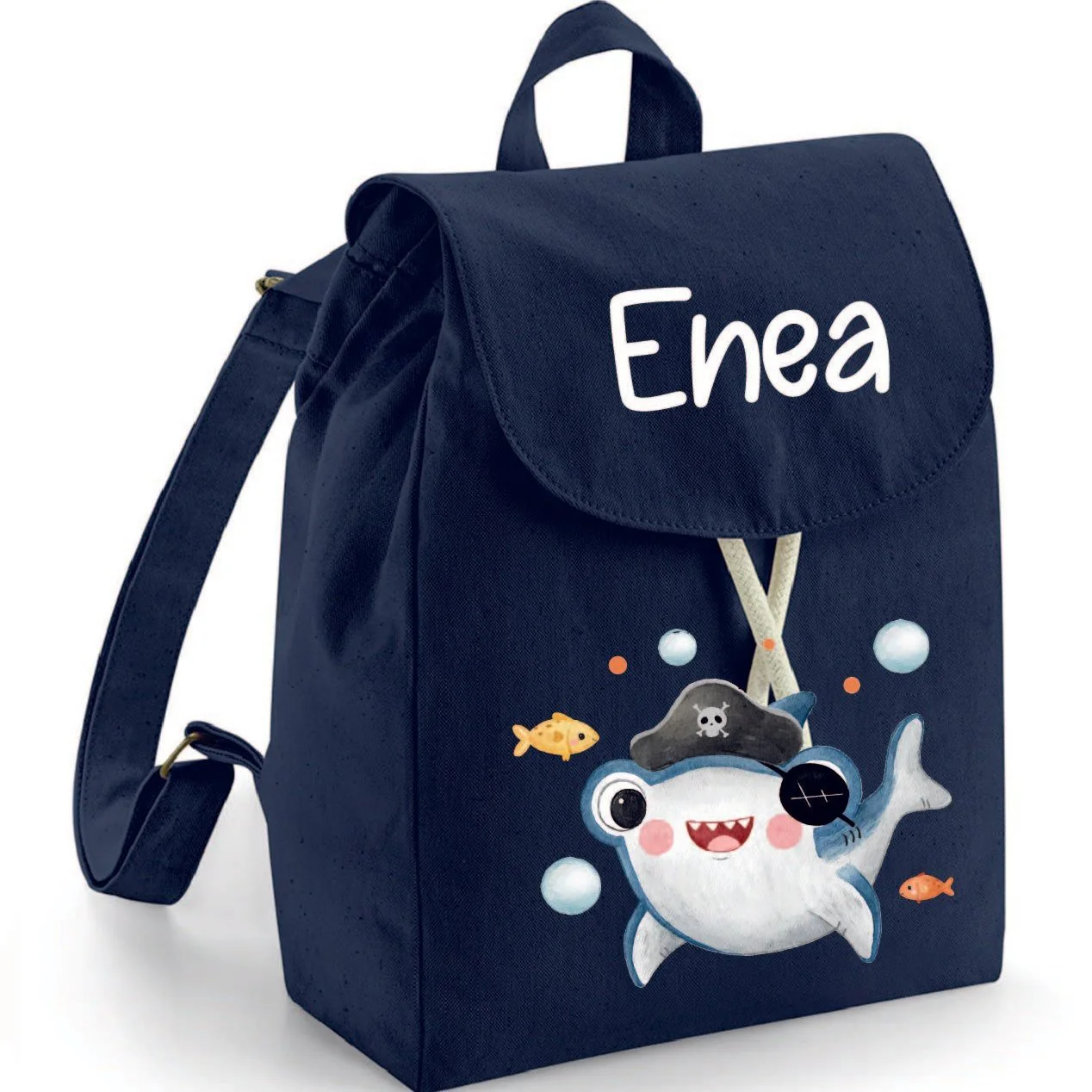 Mini Zaino asilo personalizzabile in cotone Baby Shark - immagine 5