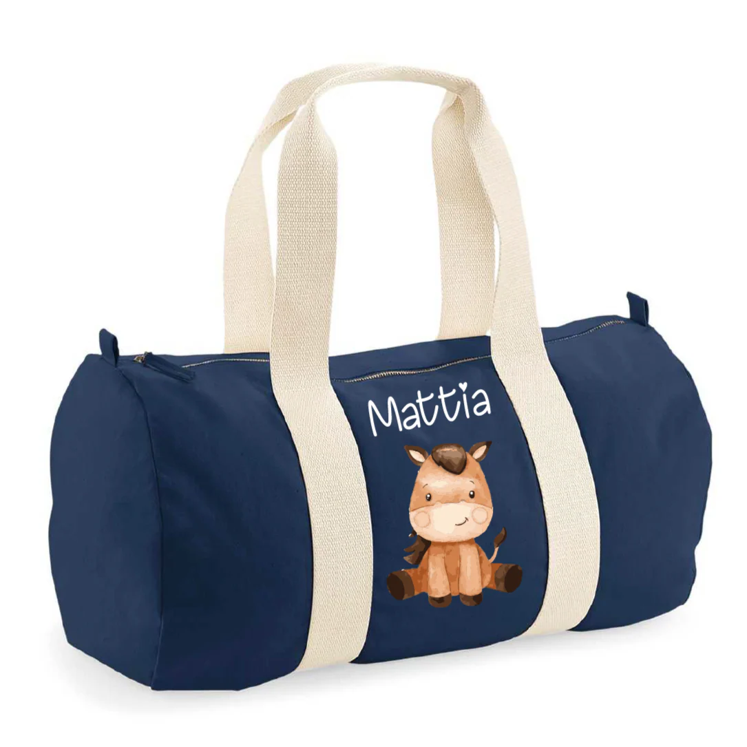 Borsone in cotone canvas personalizzato Baby Horse - immagine 5