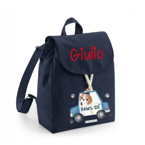 Mini Zaino asilo personalizzabile in cotone Cagnolino Pawlice