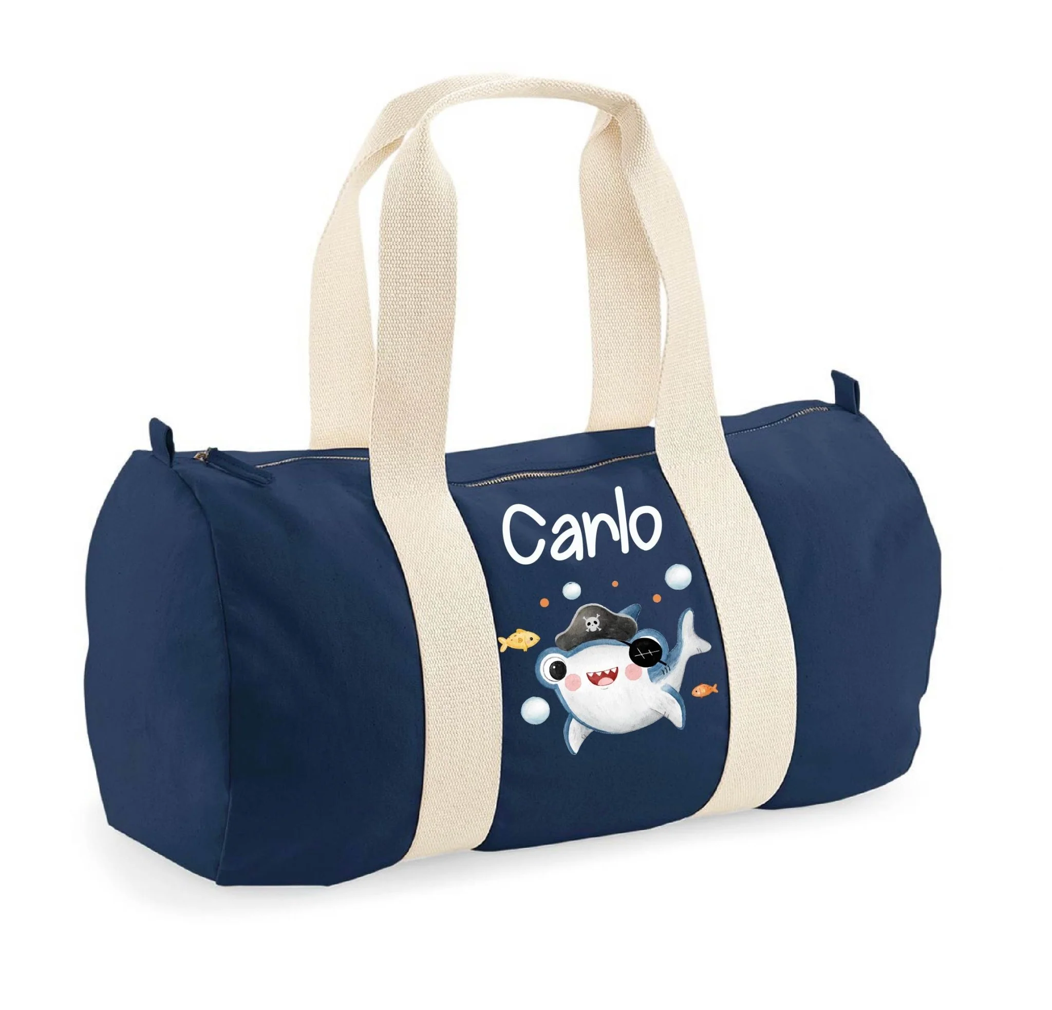 Borsone in cotone canvas personalizzato Baby Shark - immagine 5