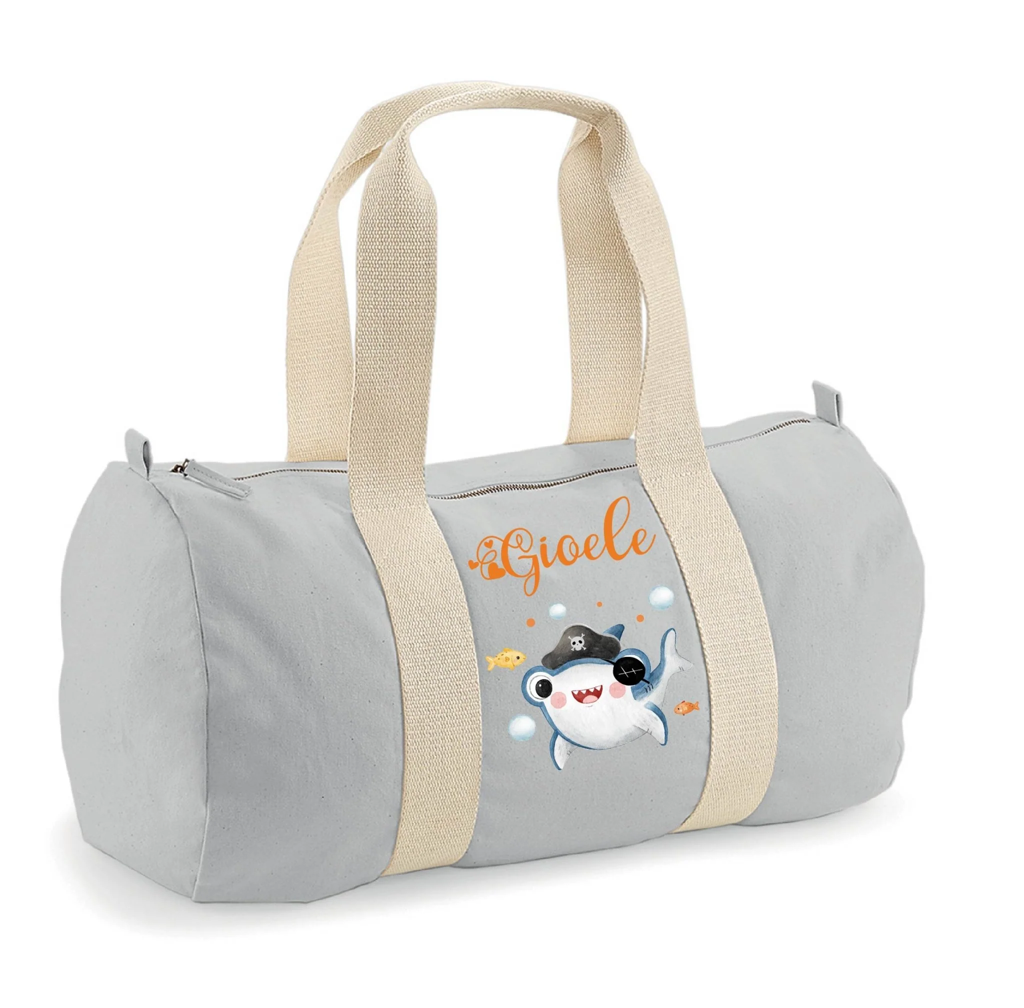 Borsone in cotone canvas personalizzato Baby Shark - immagine 6