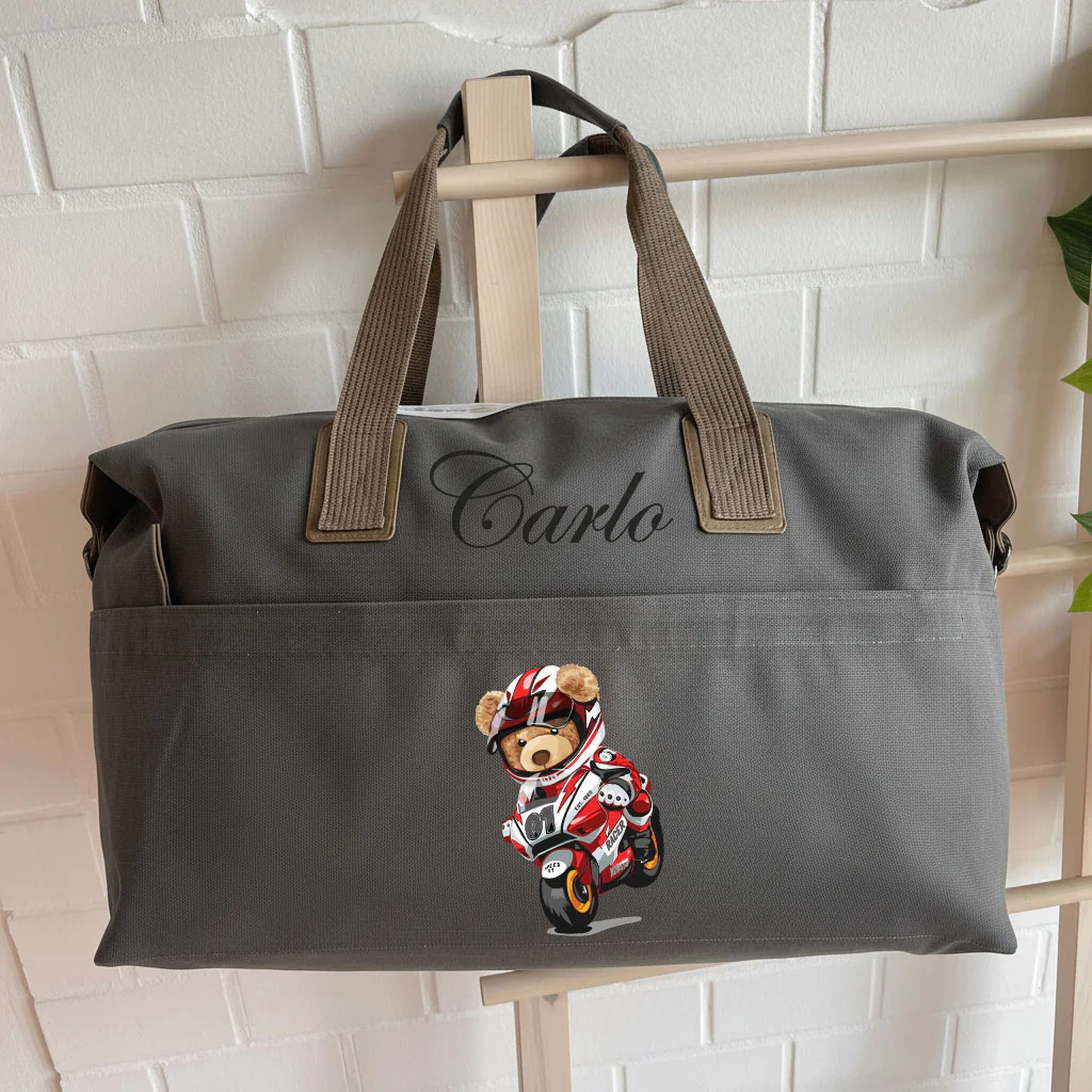 Borsone medio personalizzabile Orsetto in Moto - immagine 3