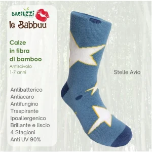 Calzini Baciuzzi Antiscivolo in fibra di Bambù - Stelle Avio