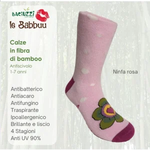 Calzini Baciuzzi Antiscivolo in fibra di Bambù - Ninfa Rosa