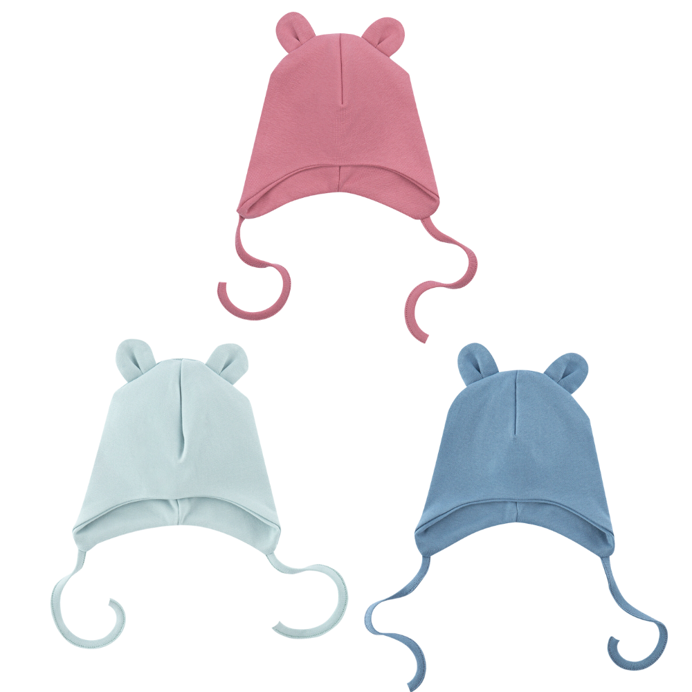 Cappellino per neonati in cotone organico- Azzurro - immagine 3