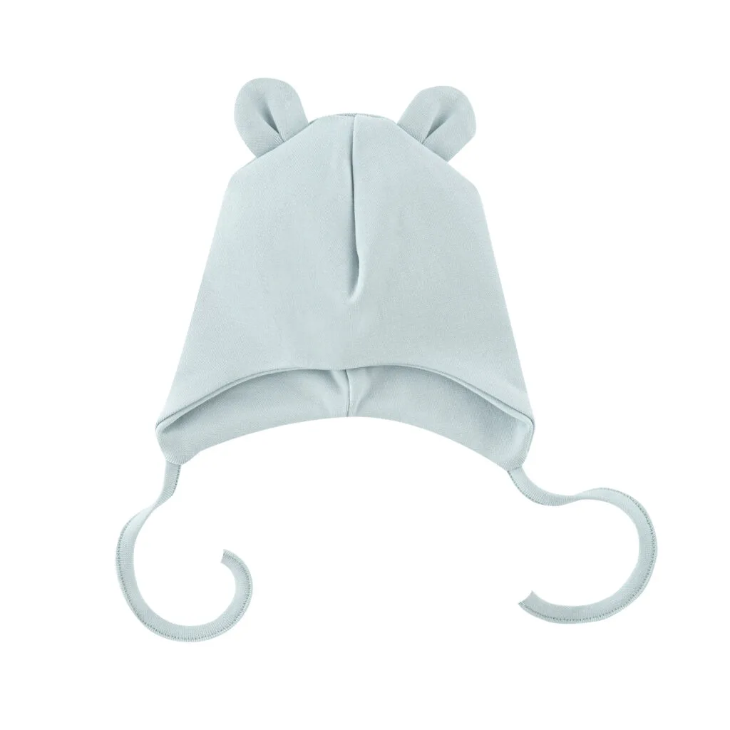 Cappellino per neonati in cotone organico- Azzurro - immagine 2