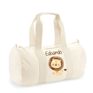 Borsone in cotone canvas personalizzato Leone Cucciolo
