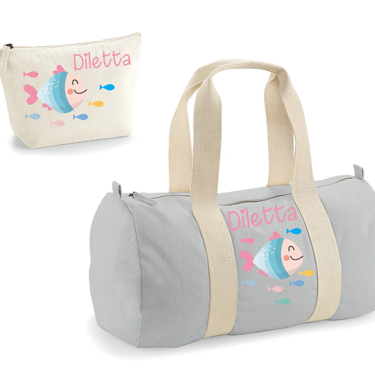 Borsone Baby personalizzabile Pesciolini più Beauty coordinato