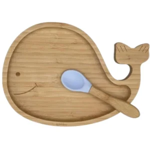 Ecomikro Piatto Balena e Cucchiaio Bambù