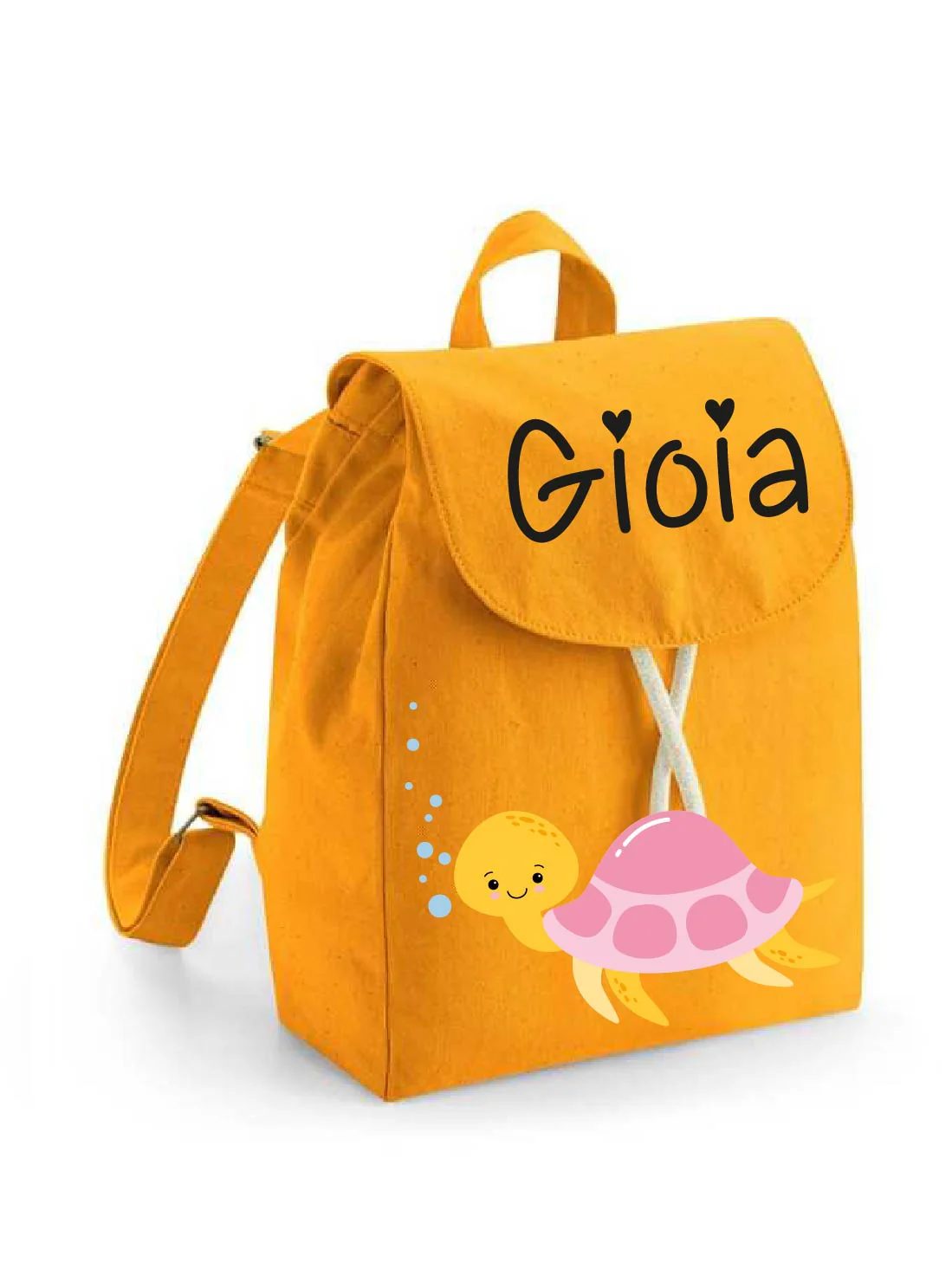 Mini Zaino asilo personalizzabile in cotone Tartaruga Marina - immagine 4