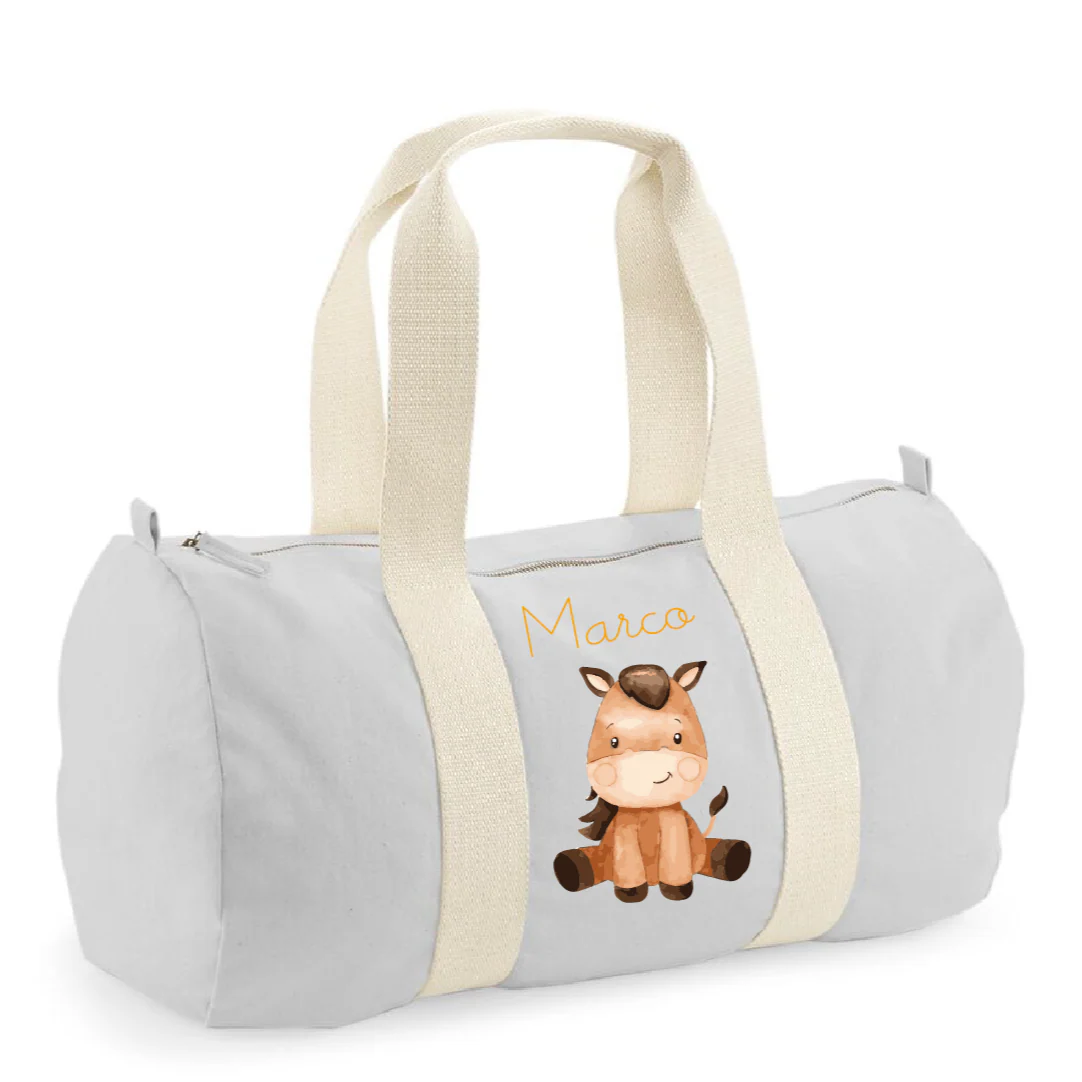 Borsone in cotone canvas personalizzato Baby Horse - immagine 4