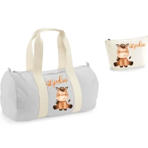 Borsone e pochette Large in cotone personalizzabile Baby Horse