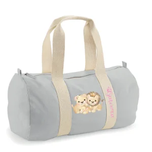 Borsone in cotone canvas personalizzato Famiglia Leoni