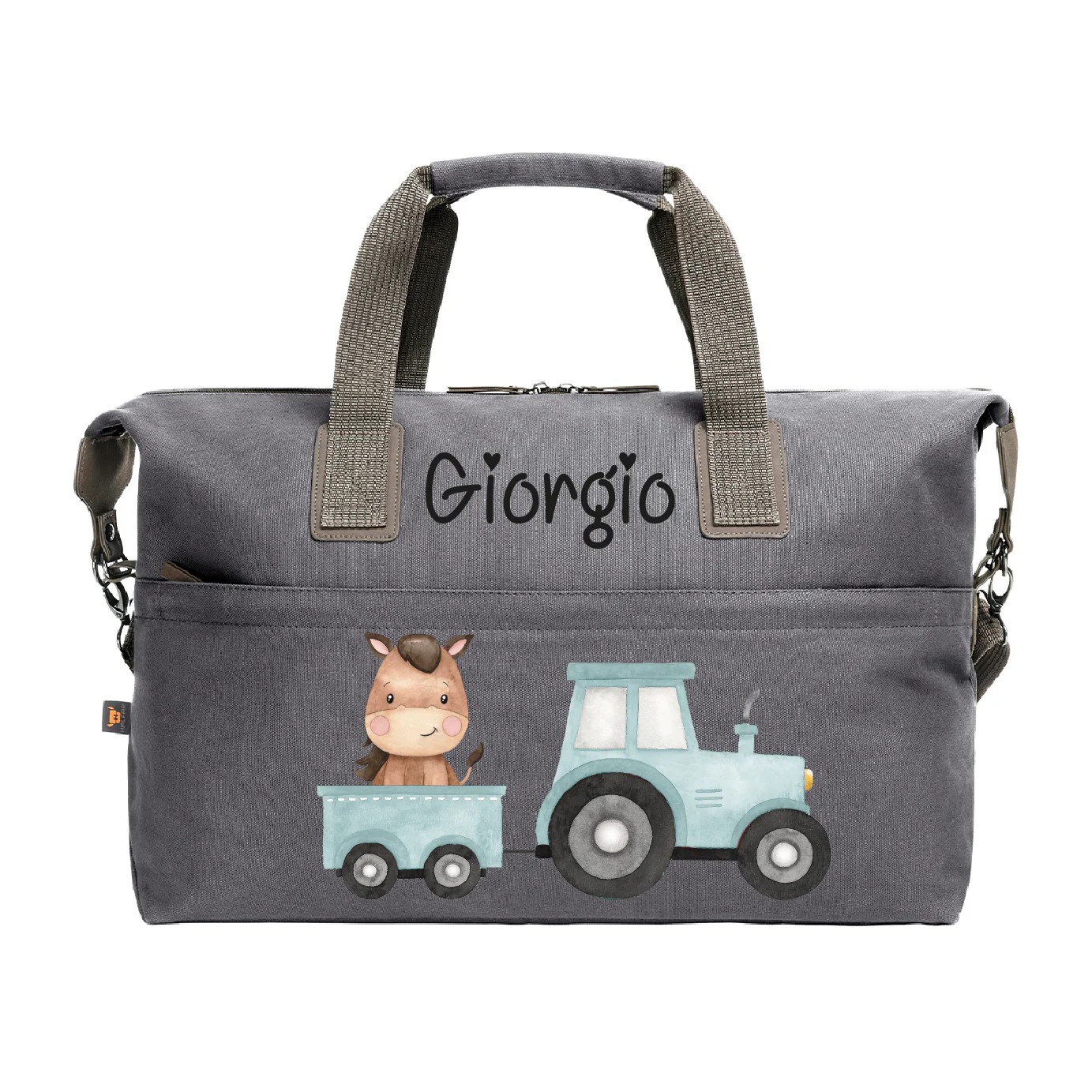 Borsone in cotone personalizzabile Trattore e Baby Horse - immagine 2