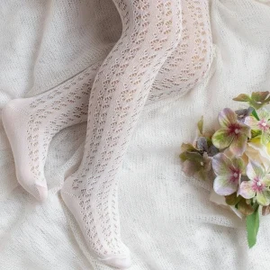 Collant traforati in cotone per bambini