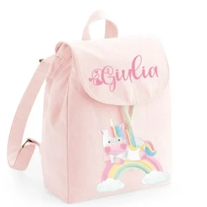 Mini Zaino in cotone Unicorno arcobaleno