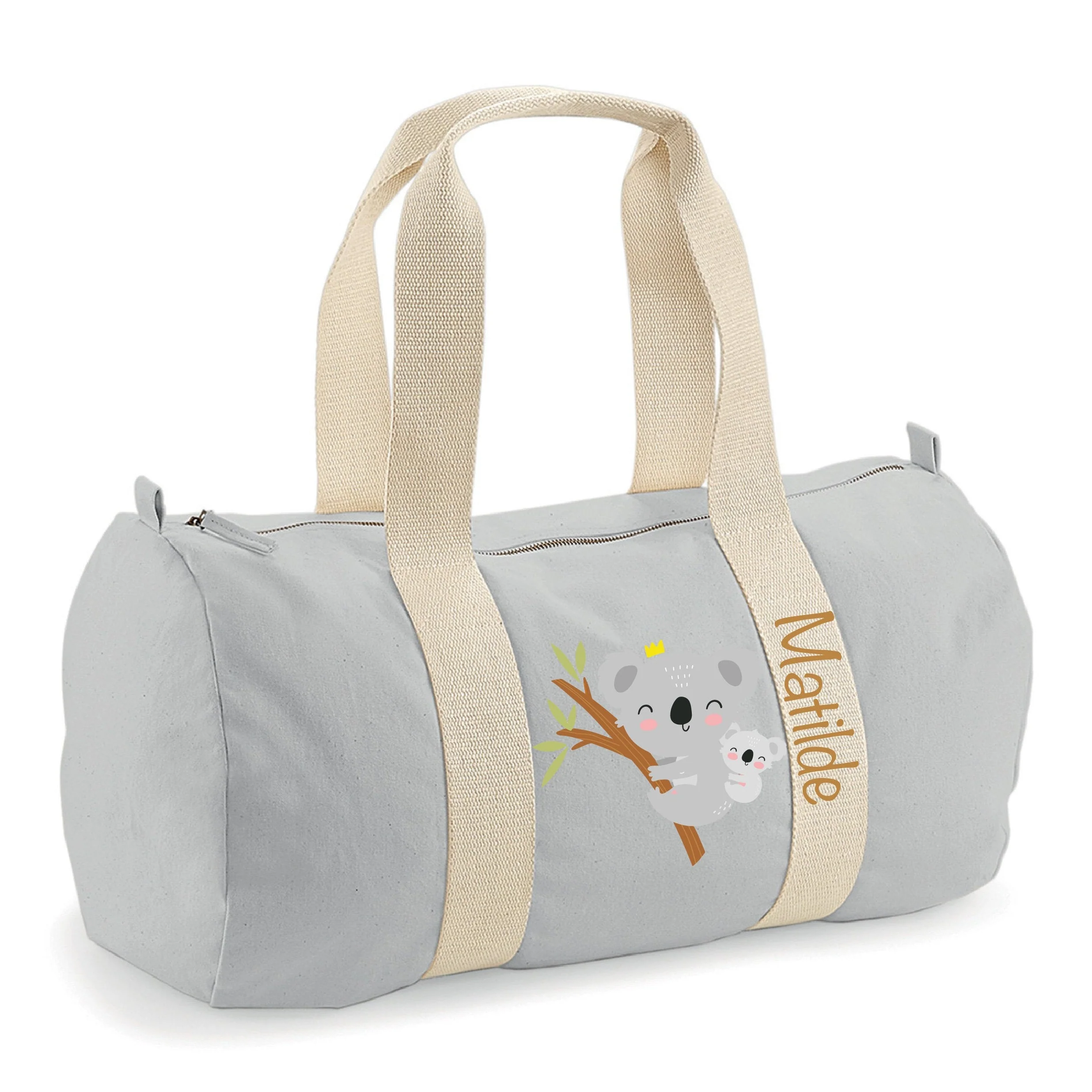 Borsone bambini cotone organico Canvas personalizzato con nome Koala Albero - immagine 2