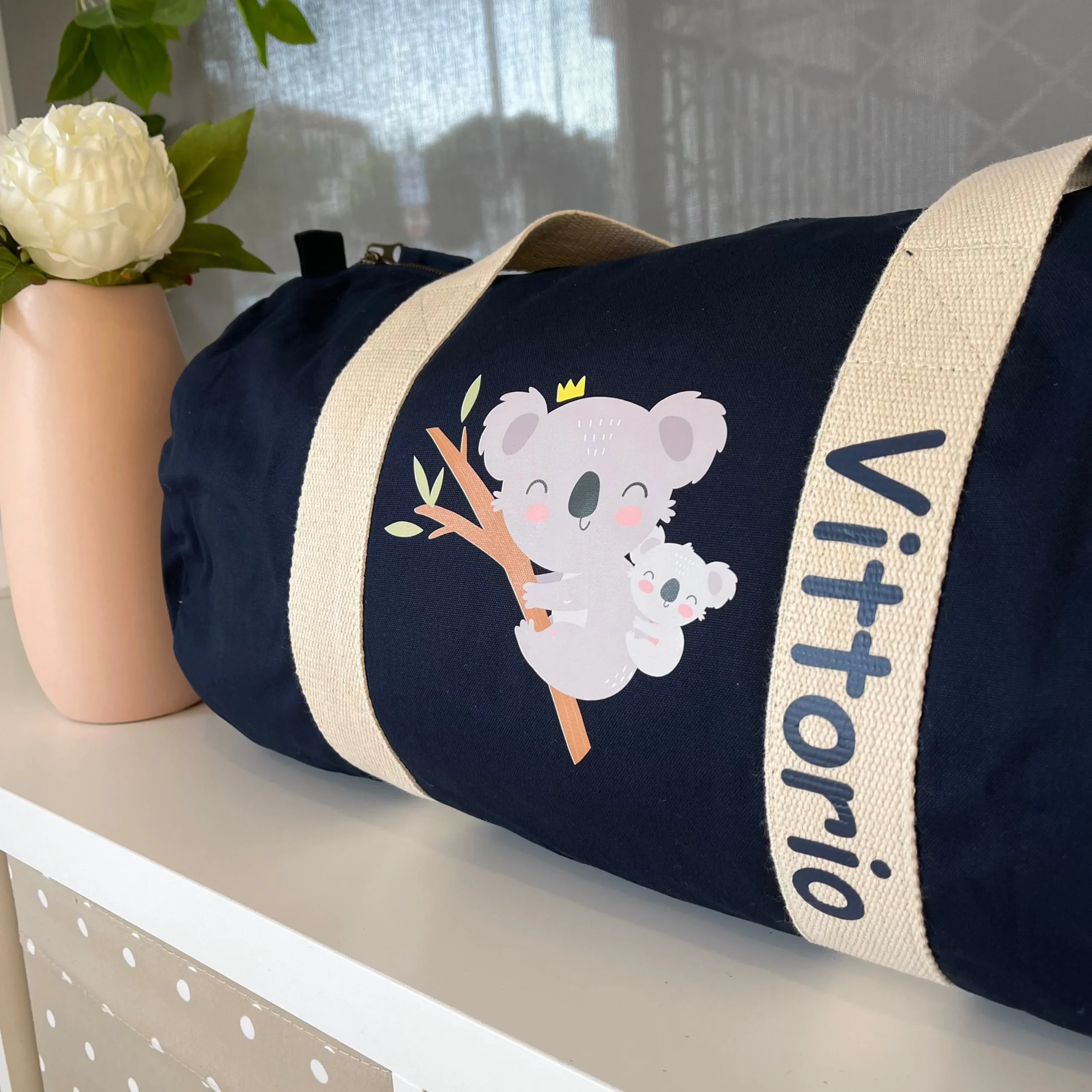 Borsone bambini cotone organico Canvas personalizzato con nome Koala Albero - immagine 6