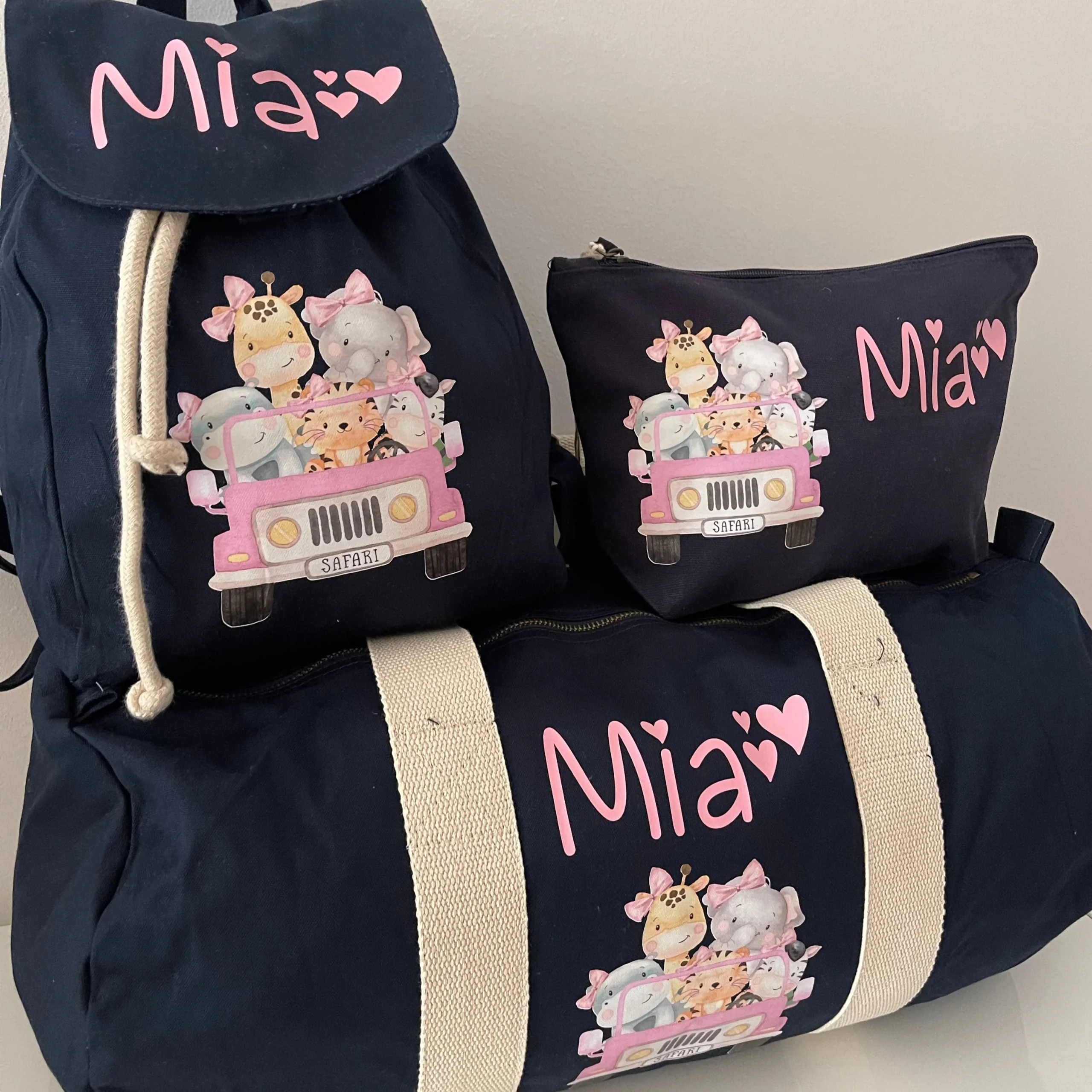 Borsone, zaino e pochette in cotone Safari personalizzabile - immagine 6