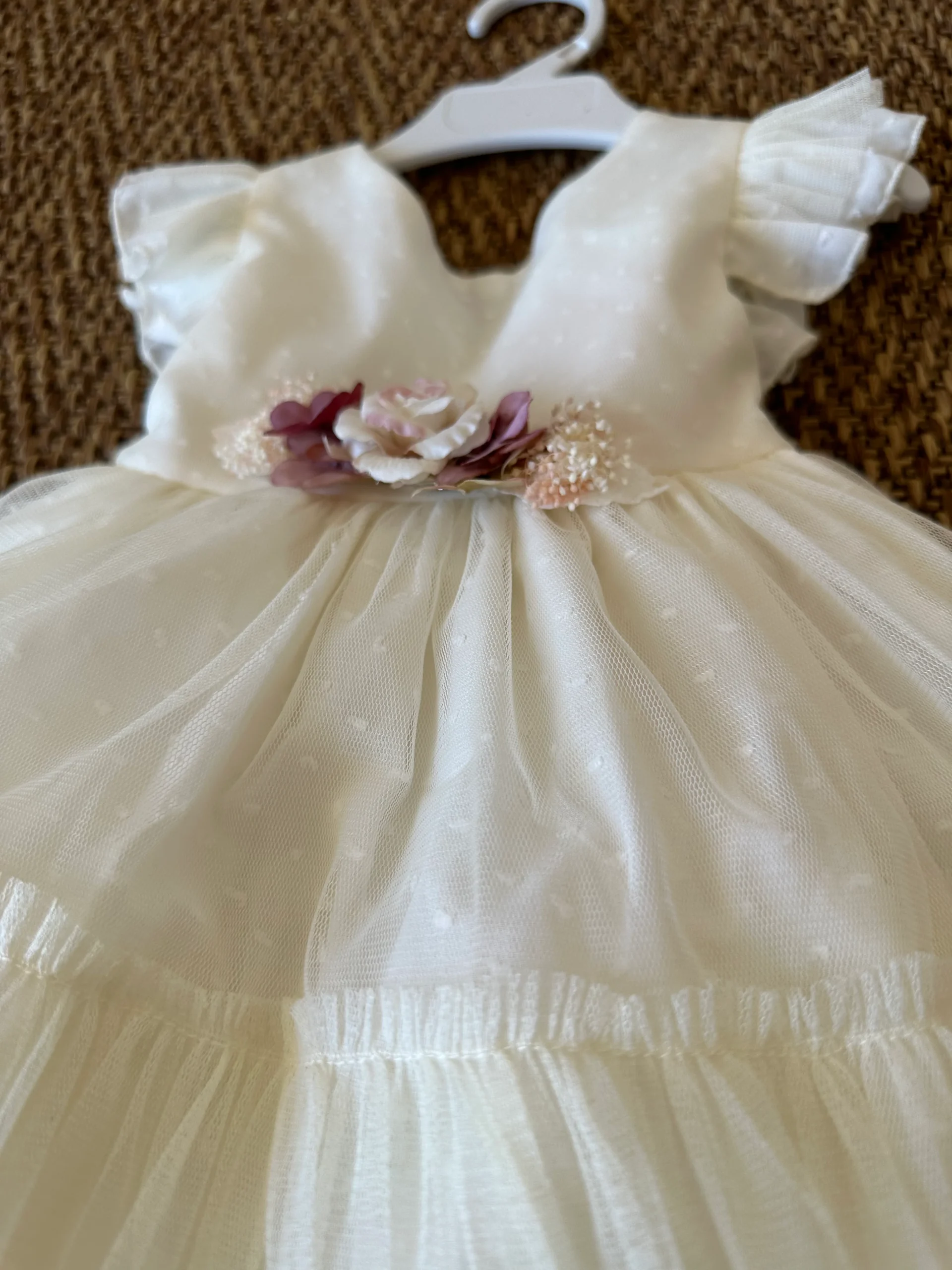 Abitino da cerimonia Bianco e Fiori Rosa da 2 a 6 anni - immagine 5