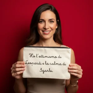 Pochette in cotone Frase divertente Amiche idea regalo Natale “Sgarbi”