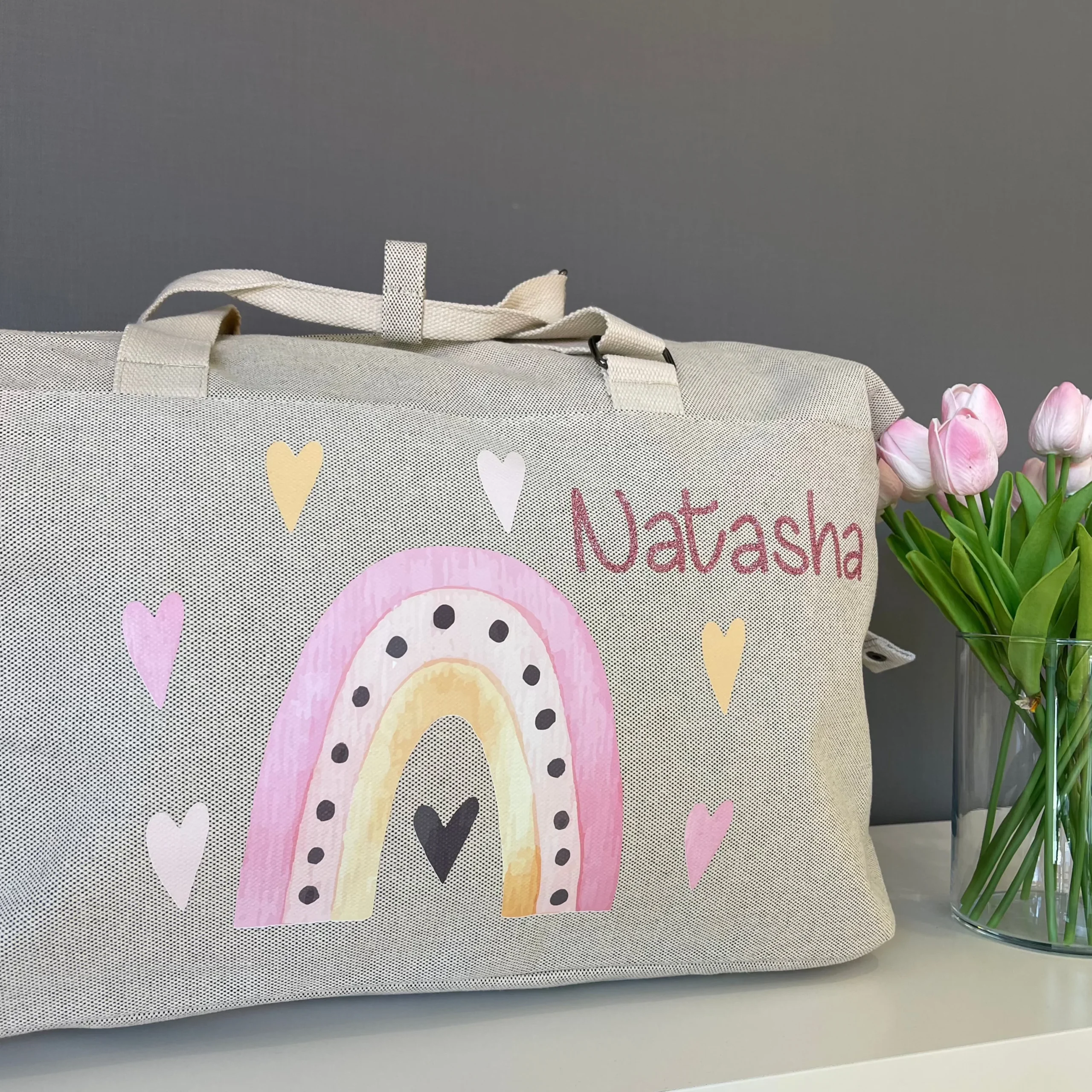 Borsone modello “Mommy” Arcobaleno e cuori Rosa - immagine 4