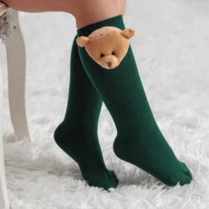 Calze bambini in cotone con orsetto Meia Pata Verde