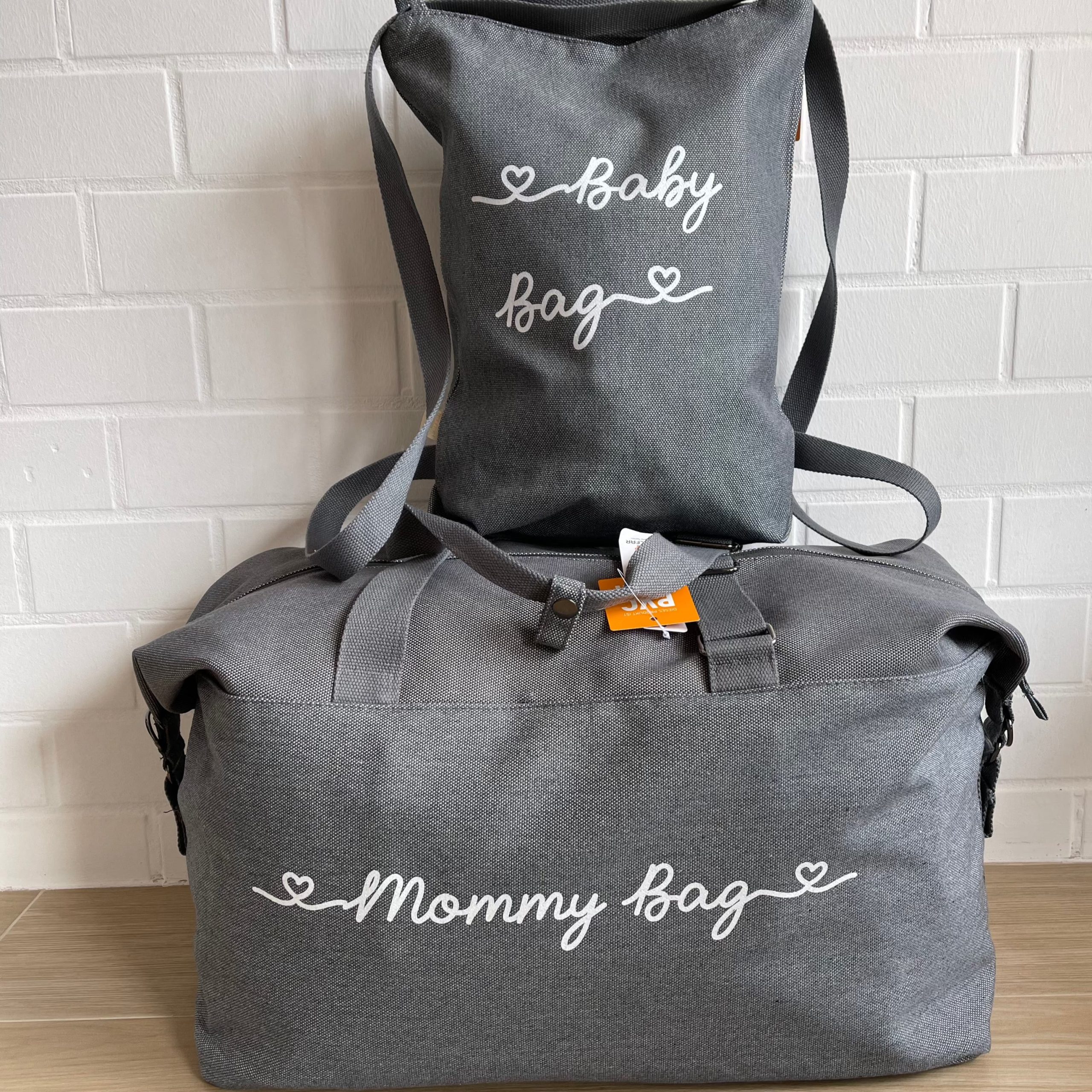 Borsone Mommy e Borsa Zaino in Polycotton Grey - immagine 2