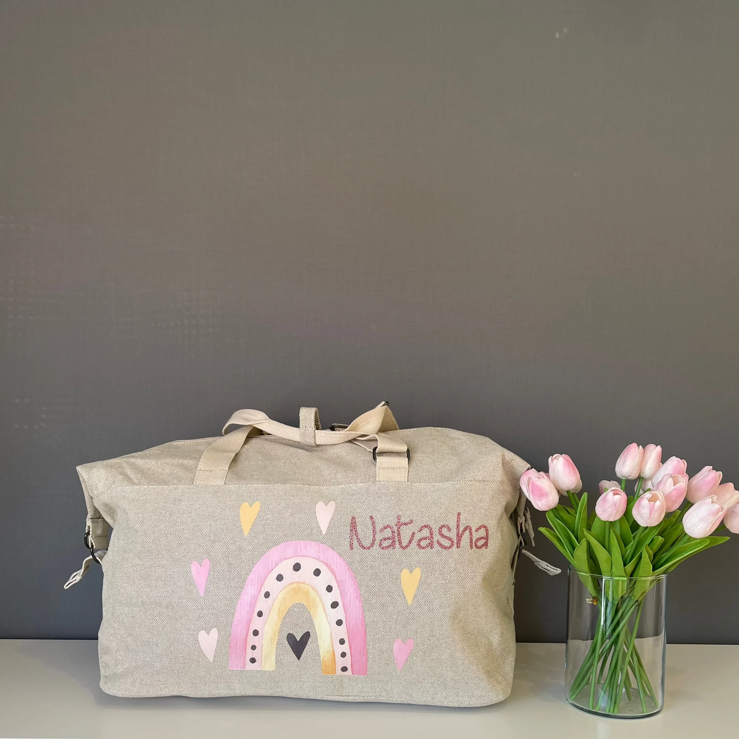 Borsone modello “Mommy” Arcobaleno e cuori Rosa - immagine 6