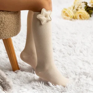 Calze per bambini Panna con Stellina Meia Pata